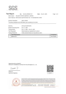 Certificat SGS